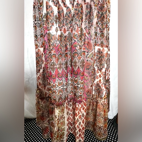 NWOT Anthropologie RD & Koko Multi Print Tiered Midi Skirt Size Medium - Picture 7 of 8